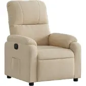 vidaXL Fauteuil relax électrique Crème Tissu microfibre