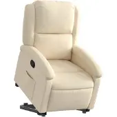vidaXL Fauteuil relax avec releveur Crème Tissu