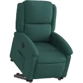vidaXL Fauteuil relax avec releveur Vert foncé Tissu