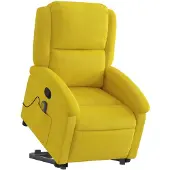 vidaXL Fauteuil de massage releveur jaune velours