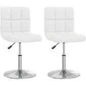 vidaXL Chaises de salle àmanger 2 pcs. Similicuir blanc