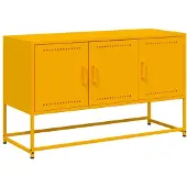 vidaXL Armoire TV jaune moutarde 100,5x39x60,5 cm Acier