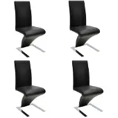 vidaXL Chaise de salle à manger 4 pcs. noir similicuir