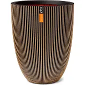 Capi Europe Vase élégant Groove 46x58 cm Noir et doré
