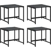 vidaXL Tabourets de jardin 4 pcs noir acier et textilène