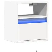 vidaXL Armoire TV murale avec éclairage LED blanc 41x31x45 cm