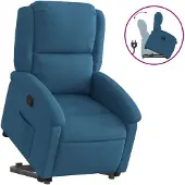 vidaXL Fauteuil relax releveur bleu velours