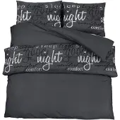 vidaXL Ensemble de literie noir 260x220 cm coton