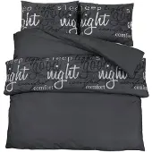 vidaXL Ensemble de literie noir 140x200 cm coton
