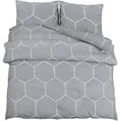 vidaXL Ensemble de literie Gris 140x200 cm coton