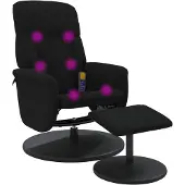 vidaXL Fauteuil de massage avec repose-pieds Noir velours