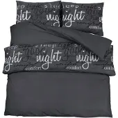 vidaXL Ensemble de literie noir 220x240 cm coton