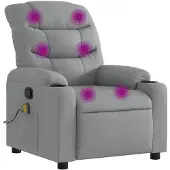 vidaXL Fauteuil de massage gris clair Tissu