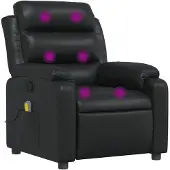 vidaXL Fauteuil de massage noir similicuir