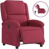 vidaXL Fauteuil relax électrique vin rouge velours