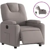 vidaXL Fauteuil relax électrique Tissu Taupe
