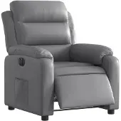 vidaXL Fauteuil relax électrique gris similicuir