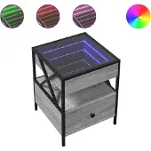 vidaXL Table basse avec Infinity-LED Gris Sonoma 40x40x51 cm