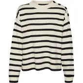 Vero Moda Pull-over 'VMSaba' crème / noir