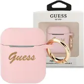 GUESS Gua2Sssi Airpods 1/2 Cover Pink/Pink Silicone Vintage Script