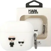 Karl Lagerfeld Klaca3Silkcw Airpods 3Cover Biay/White Silicone Karl & Choupette