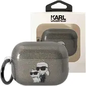 Karl Lagerfeld Klap2Hnkctgk Airpods Pro 2 (2022/2023) Cover Czarny/Black Glitter Karl&Choupette