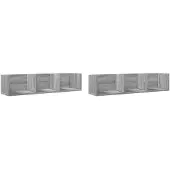 vidaXL Armoires murales 2pcs sonoma gris 75x18x16,5 cm bois ingénierie