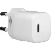 Goobay 59716 USB-C PD (Power Delivery) chargeur rapide nano (30 W) blanc adapté aux appareils avec USB-C (Power Delivery) comme par ex. iPhone 12