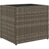 vidaXL Jardinière Gris 36x30x32 Cm Résine Tressée