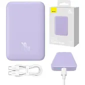 Baseus Powerbank Magnetic Mini 10000Mah, Usb-C 20W Magsafe (Violet)