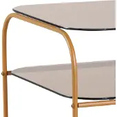 Hubsch Table métal/verre - orange/ambre