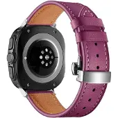 Cover-Discount Galaxy Watch Ultra (47mm) - Bracelet de remplacement en cuir avec boucle papillon (Cuir), Sangles de montre, Violet