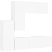 vidaXL Meuble-paroi 5 pièces blanc en bois composite
