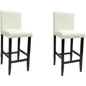 vidaXL Tabouret de bar 2 pcs. Blanc Similicuir