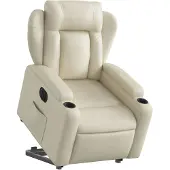 vidaXL Fauteuil relax avec releveur électrique Crème similicuir