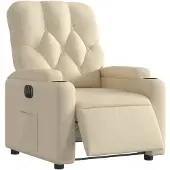 vidaXL Fauteuil relax électrique Crème Tissu