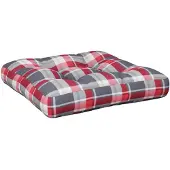 vidaXL Coussin de palette carreaux rouges 58x58x10 cm tissu