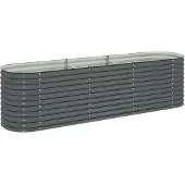 vidaXL Plateau de jardin 320x80x81 cm Acier galvanisé Gris