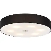 QAZQA Plafonnier rond de style campagnard noir 70 cm - Drum