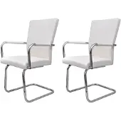 vidaXL Chaise de salle à manger 2 pcs. Similicuir blanc