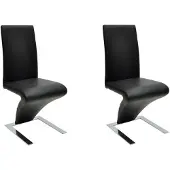 vidaXL Chaise de salle à manger 2 pcs. noir similicuir
