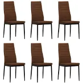 vidaXL Chaise de salle à manger 6 pcs. tissu brun