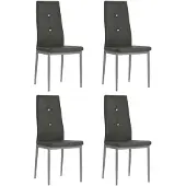 vidaXL Chaises de salle à manger 4 pcs. Gris Similicuir