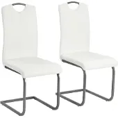 vidaXL Chaise cantilever 2 pcs. Blanc Similicuir