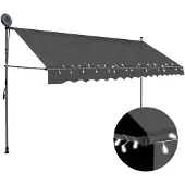vidaXL Store rétractable manuel avec LED 350 cm Anthracite
