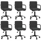 vidaXL Chaise de salle à manger 6 pcs. Pivotant Noir Velours