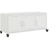 vidaXL Armoire TV blanc 100,5x39x43,5 cm Acier laminé à froid