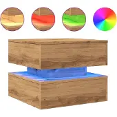 vidaXL Table basse avec lampes LED Chêne Artisan 50x50x40 cm