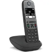 Gigaset Téléphone sans fil analogique DECT AS690 avec identification de l'appelant Noir Gris