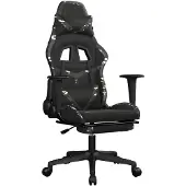 vidaXL Chaise de jeu avec repose-pieds noir et camouflage similicuir